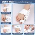 thumbnail image 5 of Bunion Corrector for Women & Men - Adjustable Big Toe Bunion Relief Toe Straightener Bunion Splints, Upgraded Press-Button Orthopedic Bunions Correction Suitable for Left/Right Feet -1PC Gray, 5 of 9