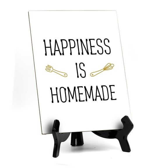 Signs ByLITA Happiness Is Homemade, Table Sign, 6" x 8" (White)