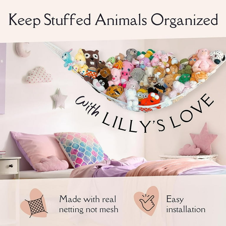 Lilly's Love Large Stuffed Animal Net Hammock for Plushie Toys