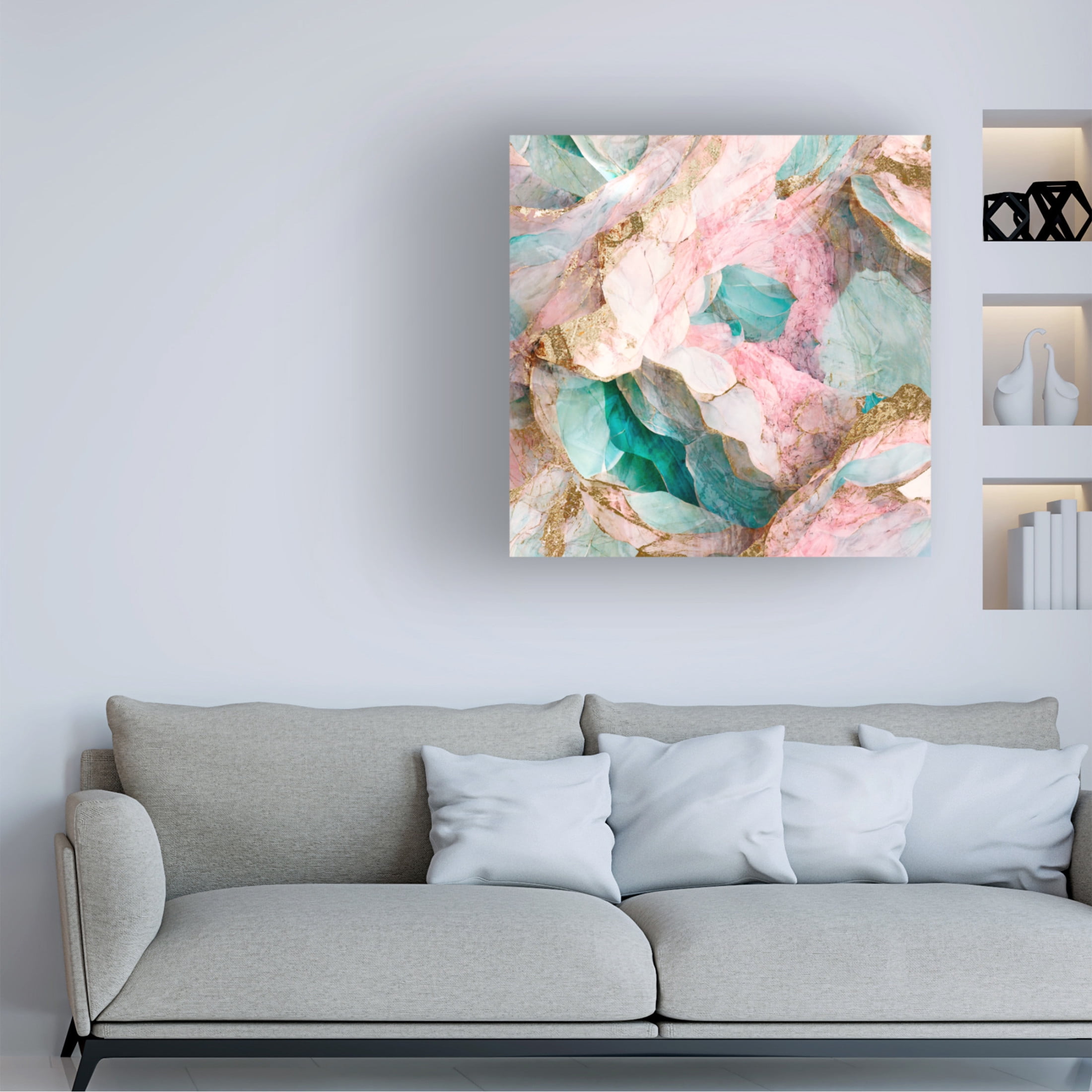 Canvas Wall Art - Sasha 'Fairy Geode' Wall Art for Living Room, Bedroom, or Office Décor by Trademark Fine Art - 18 x 18 Inches