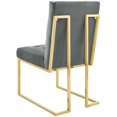 thumbnail image 4 of Side Dining Chair, Set of 2, Velvet, Metal Steel, Gold Grey Gray, Modern Contemporary Urban Design, Kitchen Room Cafe Bistro Restaurant Hospitality, 4 of 4