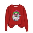 thumbnail image 2 of Rciityk Women Christmas Sweatshirt Retro Santa Claus Graphic Pullover Crewneck Long Sleeve Casual Shirt Xmas Holidays Tops - Fall Savings Clearance, 2 of 3
