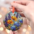 thumbnail image 4 of Bluebonnets and Orange Poppies GLASS Suncatcher Hanging, orange poppies glass, Texas Bluebonnet Window hanging, poppies Flower suncatcher, Ornament 2025, Holiday 2025, Seasonal, 4 of 5
