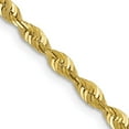 thumbnail image 3 of Diamond2Deal 10K Yellow Gold 2.5mm Diamond-Cut Lightweight Rope Chain Necklace for Women 22", 3 of 6