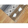 thumbnail image 6 of Casavani Handblock Printed Brown Cotton Carpets Square Bedroom Dining Room Kitchen Area Rugs 5x5 feet, 6 of 7