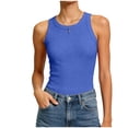 thumbnail image 7 of NIEWTR Womens Tank Tops High Neck Sleeveless Ribbed Tank Casual Basic Thick Strap Slim Fitted Racerback Shirts Womens Tank Summer Tank (XL,A148-Blue), 7 of 7