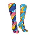 thumbnail image 3 of Pofeuu Abstract Color Splash Print Stockings, Adult Running Hiking Socks for Youth and Adult-One Size, 3 of 8