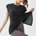 thumbnail image 2 of Tops for Women Trendy Sports Shirts Women Long Sleeve Knit Top Long Sleeve Lace Running Shirts Real Silk Blouses Dress Tops Blouses Shirt Dresses for Casual Summer Dark Silk Top Black XL, 2 of 9