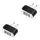 thumbnail image 1 of sweethay 3USB Cargadores de pared emisores de luz LED Dispositivo de carga Adaptador de cámaras multifunción Enchufe de EE. UU./UE de viaje Negro Enchufe de la UE 2piezas, 1 of 5
