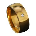 thumbnail image 3 of Unisex Ring Titanium Steel Diamond Accented Band Geometric Design Jewelry 8mm Width Stainless Steel Fade Resistant Ring, 3 of 3