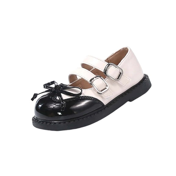 Owordtank Toddler Little Kids Girls Classic Low Heel Dress Shoes Mary Jane Flats Back to School Uniform Shoes