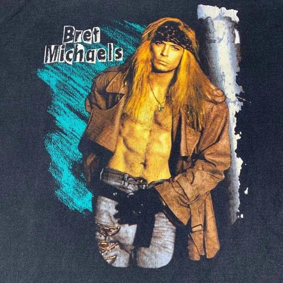 Reprint Rare Bret Michaels 1991 Style Live Concert Shirt Unisex Black S-5XL 1J0212
