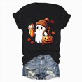 thumbnail image 5 of TOWED22 Halloween Teacher Shirts for Women Cute Pumpkin Ghost with Coffee Graphic T-Shirt Casual Fall Teacher Tee Tops(Black,S), 5 of 7