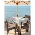 thumbnail image 3 of Outdoor Tablecloth with Umbrella Hole for Patio/Picnic/Party/Camping, Spring Lavender Waterproof Table Cloth Square Cover Washable, Garden Botanical Leaves Butterflies (60"x 60"), 3 of 8