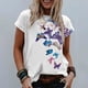 thumbnail image 2 of Moda Mujer Causal Rounk Cuello Impresión Blusa Manga Corta Camiseta Verano Tops Fridja bn4198, 2 of 5