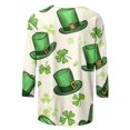 thumbnail image 5 of YWDJ Green 3/4 Length Sleeve Womens Tops St Patricks Day with Crew Neck Polyester Casual St. Patricks Day Blouse Tops for Irish Themed Gifts M, 5 of 5