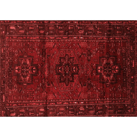 Ahgly Company Machine Washable Indoor Rectangle Persian Red Traditional Area Rugs, 5' x 7'