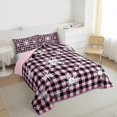 thumbnail image 3 of Homewish Winter Snowflake Bedding Comforter Set 2pcs for Teens,Merry Christmas Twin Comforter Sets Microfiber,Geometric Plaid Grid Breathable Bedding Set,Microfiber Bedroom Decor,Reversible, 3 of 8