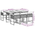thumbnail image 4 of vidaXL 7 Piece Garden Dining Set with Cushions Grey Poly Rattan, 4 of 5