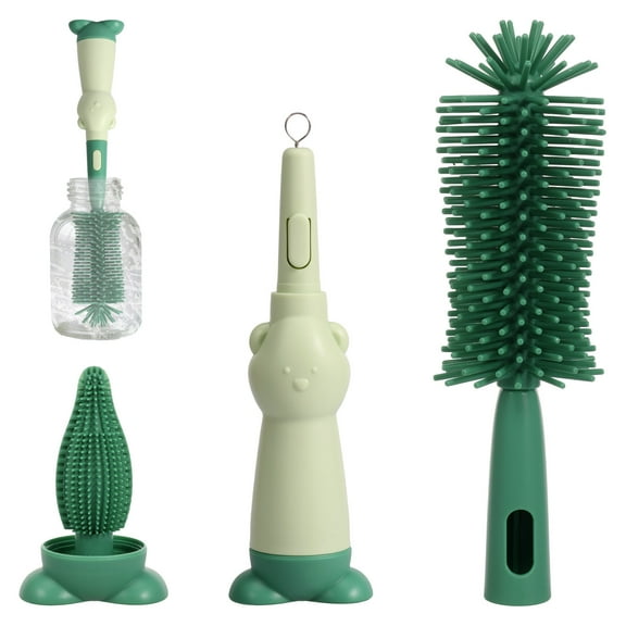 3 in 1 Baby Bottle Brush Set Reusable 3 Brushes to Clean Baby Bottles Nipples and Straws Ideal for Home and Travel Use