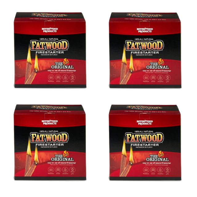 Encendedor Betterwood Fatwood Natural de Pino Paquete de 4 4.54 kg