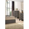 thumbnail image 2 of 6pc Bedroom California King Size Bed Set Transitional Style Dresser Mirror Nightstands Chest Wooden Furniture Grey Color, 2 of 9