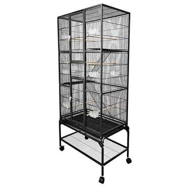 32 x 18 in. Multi-Level Flight Cage with Ladders, Black