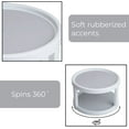 thumbnail image 3 of 2-Tier Lazy Susan Turntable - Set of 6-10 Inch - Non-Slip Lining & Feet - BPA Free - Cupboard, Fridge, Spice, Cabinet, Countertop, Pantry, Storage, Kitchen Organizer - White with Gray, 3 of 7
