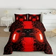 thumbnail image 2 of Manfei Video Gamepads 3 Pieces Queen Comforter Set for Teens Female Men,Geometric Plaid Grid Ultra Soft Bedding Sets,Gradient Ombre Gamepads Bedding Comforter Set,Super Cozy Room Decor, 2 of 8
