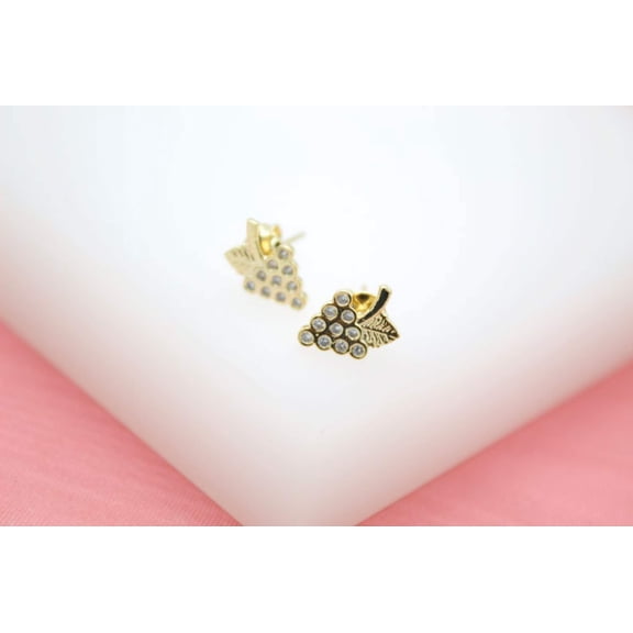 18K Gold Filled Grape Grapes Earrings