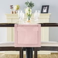 thumbnail image 2 of Rose Gold Blush Pink Hemstitch Table Runner Farmhouse Decor 14 x 54 Polyester Linen, 2 of 6