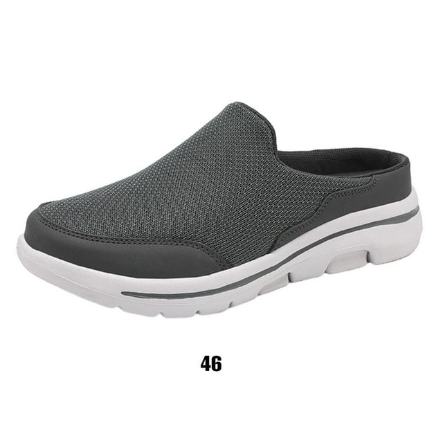 pitrice 1 Paire de Sandales à Enfiler pour Femmes, Style Décontracté Portable, Couverture en Maille, Respirantes, Design Simple, Gris Foncé Taille 46