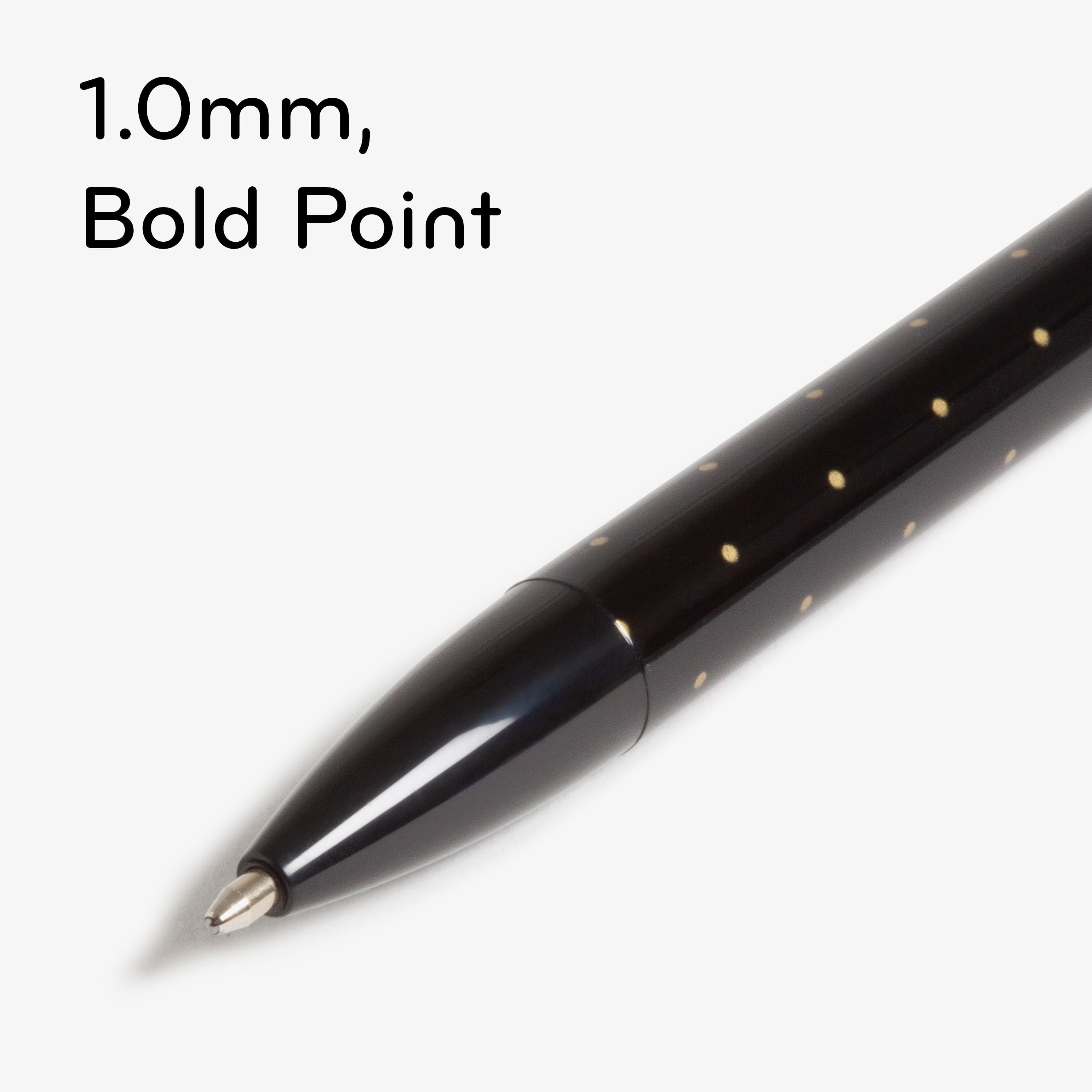 U Brands Laguna Ballpoint Pens, 6 Count, Foil Dots ,  Bold (1.0mm) Point, Black Ink