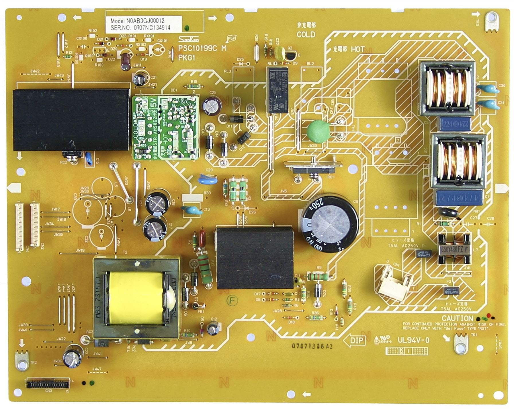 Panasonic N0AB3GJ00012 Power Supply Board PSC10199C