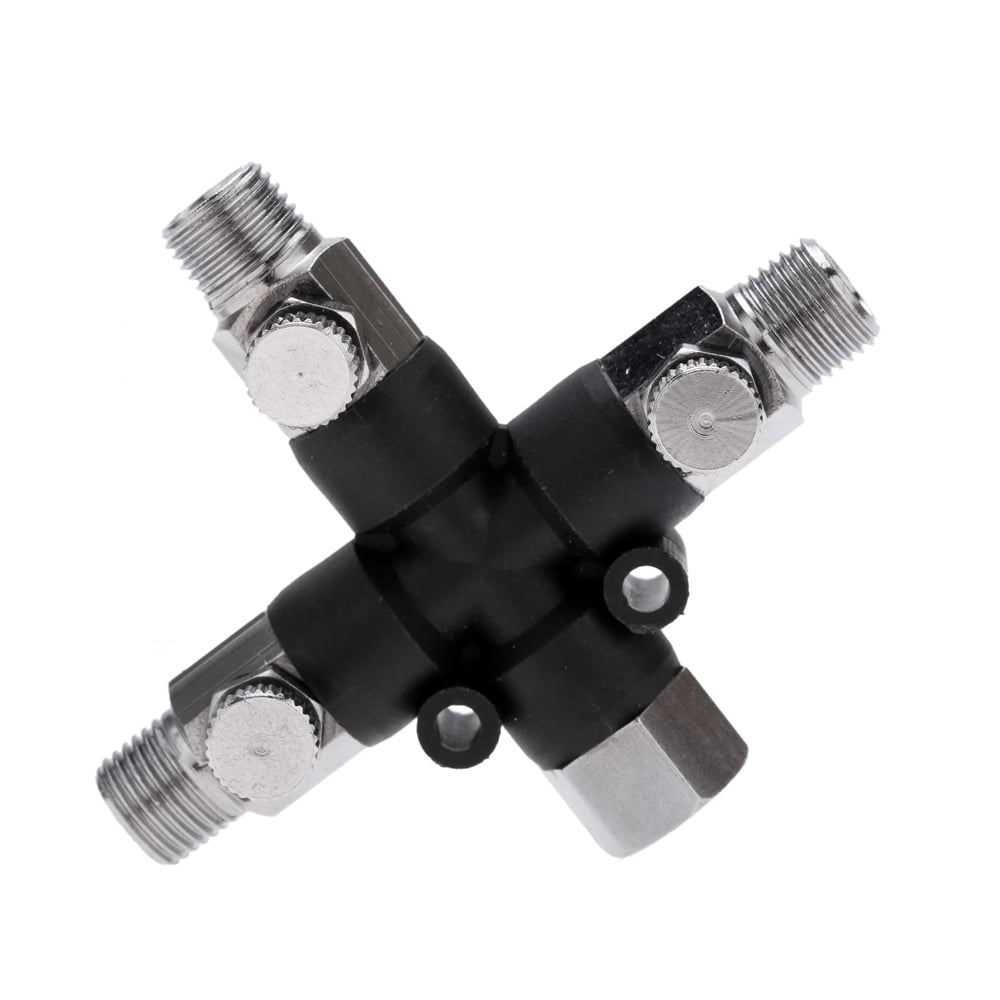 3-Way Airbrush Air Hose Splitter Manifold Airbrush Accessories Multi Use  Fittings Connect 1/8 with Adjust Knob Valve Parts