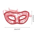 thumbnail image 2 of Unique Bargains 1 Pc Lace Half Face Party Mask for Masquerade Party Red, 2 of 5