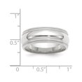 thumbnail image 4 of 14k White Gold 8mm Double Milgrain Comfort Fit Wedding Band Size 5.5 WDMC080, 4 of 5