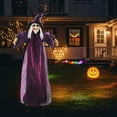 thumbnail image 5 of Nmdmisc 71" Life Size Hanging Talking Witch, Sound Activation and Red Eye Animated Witch Indoor Outdoor Halloween Decoration, Decor Prop, 5 of 9