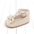 thumbnail image 4 of Meresysid Toddler Infant Kids Newborn Summer New Baby Everything Casual Breathable Cute Bow Buckle Rubber Sole Non-slip Soft Soled Baby Leather Shoes Beige, 4 of 9