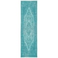 thumbnail image 3 of SAFAVIEH Classic Vintage Ivonette Overdyed Border Cotton Area Rug, Aqua, 8' x 11', 3 of 8