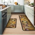 thumbnail image 5 of Wine Kitchen Mat Set 2 Pieces,Cushioned and Rugs,Kitchen Standing Retro Rug Waterproof Non Slip Runner for Laundry,Wine Decorations 17x30+17x48inch,, 5 of 6