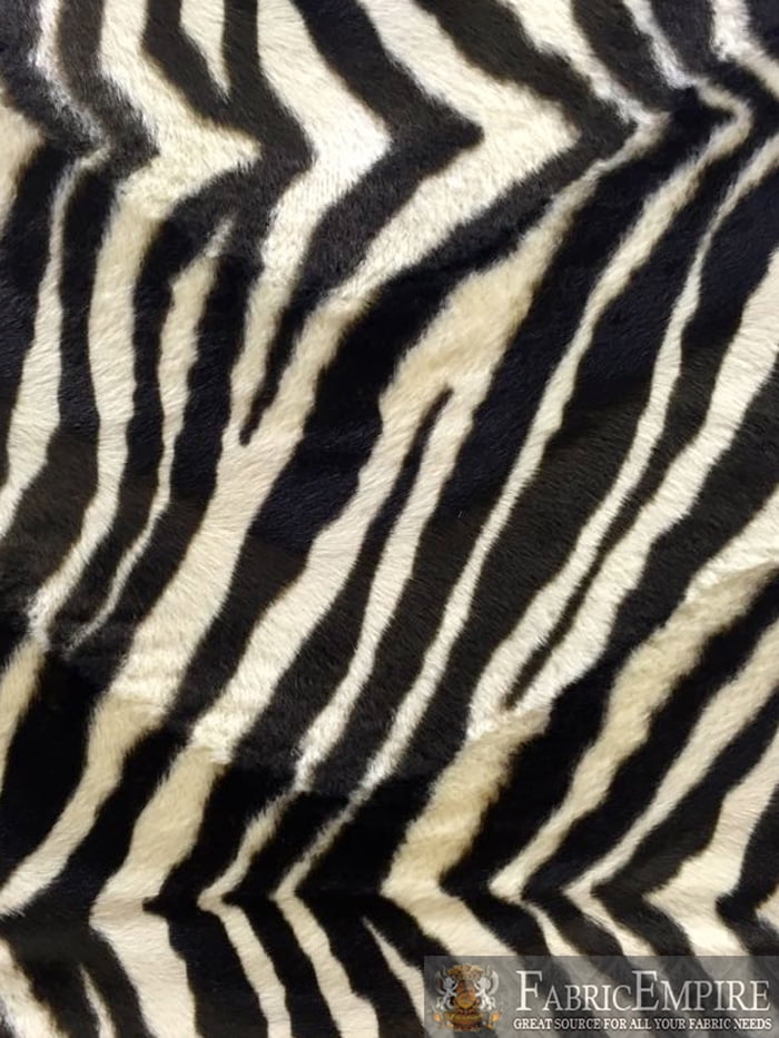 Velboa Faux Fur Fabric ZEBRA BEIGE / 60" Wide / Sold by the yard