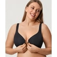 thumbnail image 3 of DELIMIRA Women's Confishape Front Closure Bras Balconette Plus Size Underwire Unlined Bra, 3 of 3