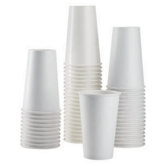 Double Poly Paper Cold Cups, 16 oz, White, 1,000/Carton