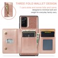 thumbnail image 2 of Nalacover Wallet Case for Samsung Galaxy Note 20 Ultra, 2 in 1 Design Zipper Pocket Luxury Shining PU Leather Cover with Card Slots Holder Magnetic Kickstand Shockproof Anti-Scratch Case,Rosegold, 2 of 11