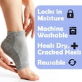 thumbnail image 2 of Moisturizing Socks for Cracked Heel Treatment: Heel Repair, Silicone Toeless, Spa Gel for Dry feet Women, Lotion Moisture Pedicure, Gray, 2 of 6