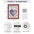 thumbnail image 2 of 4th of July RV Awning Sun Shade Screen 9'X7' Patriotic Love Heart Mesh Sunscreen Star Eucalyptus Leaves Awning Shade Screen with Zipper UV Blocker Completed Kits for RV Motorhome Camper, 2 of 7