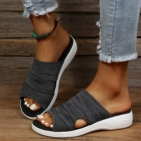 

Women Sandals Clearance 2023! Pejock Women s Flat Sandals Extremely Comfy Slides Sandals New Style Casual Sandals And Slippers With Flat Bottom For Outer Summer Athletic Outdoor Beach Sandals