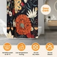 thumbnail image 6 of BSHAPPLUS® Dark Boho Folk Art Floral Shower Curtain, 72"x72" Vintage Bohemian Ethnic Flower Design, Waterproof Fabric with 12 Hooks, Moody Boho Chic Bathroom Decor, 6 of 11