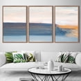 thumbnail image 4 of PixonSign Framed Wall Art Set Blue & Orange Paint Stroke Sea Landscape Graffiti Patterns Artwork Neutral Minimalism Contemporary Colorful Modern Prints for Home Decor - 24"x36"x3 Panels Natural, 4 of 5